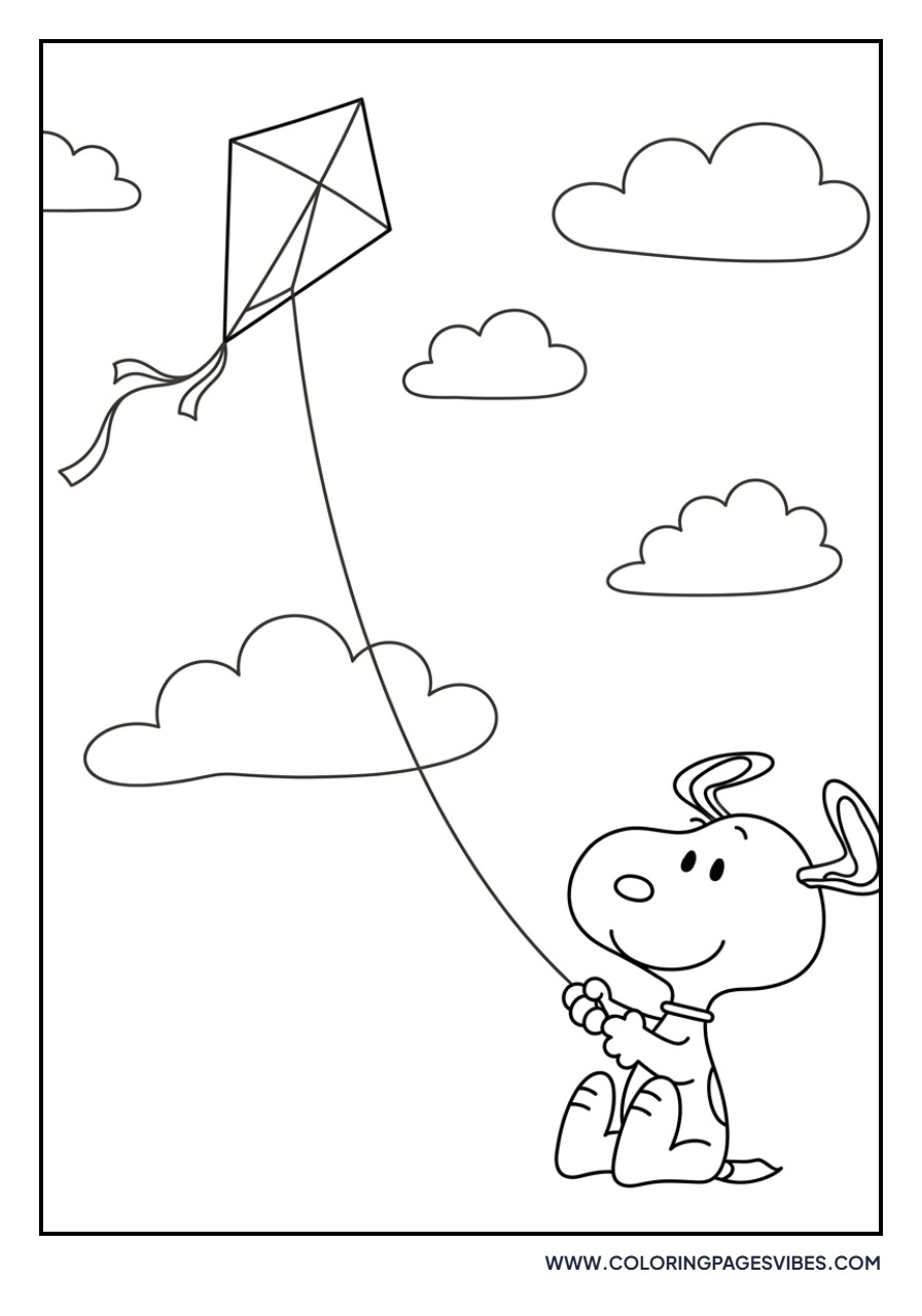 Snoopy Flying a Kite