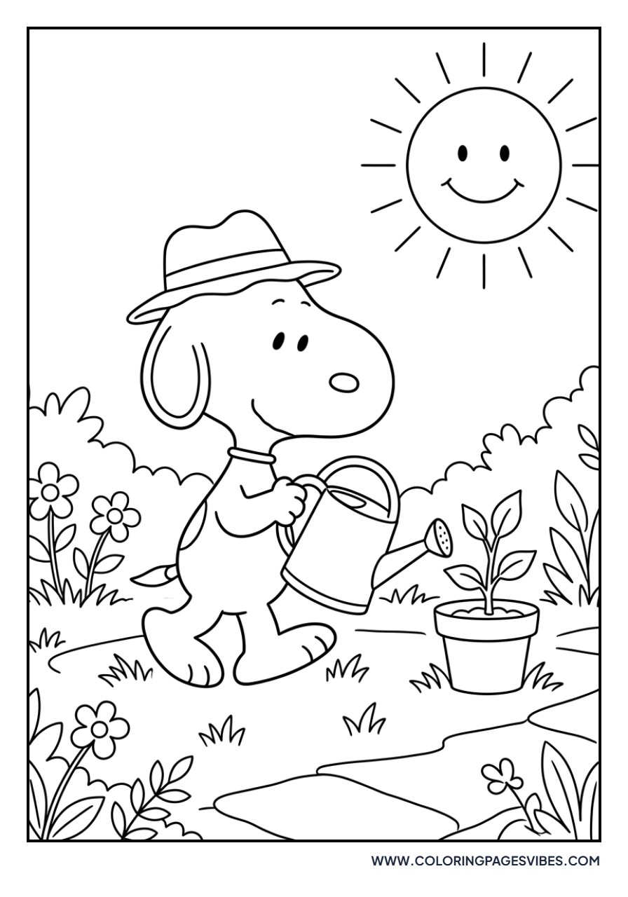 Snoopy Gardening