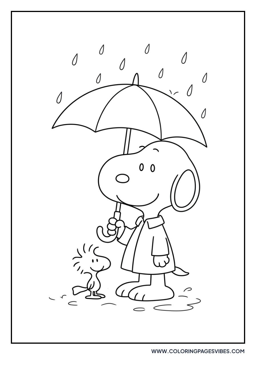 Snoopy in the Rain