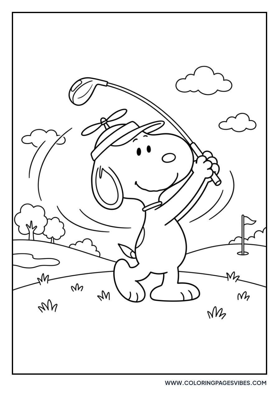 Snoopy Playing Golf