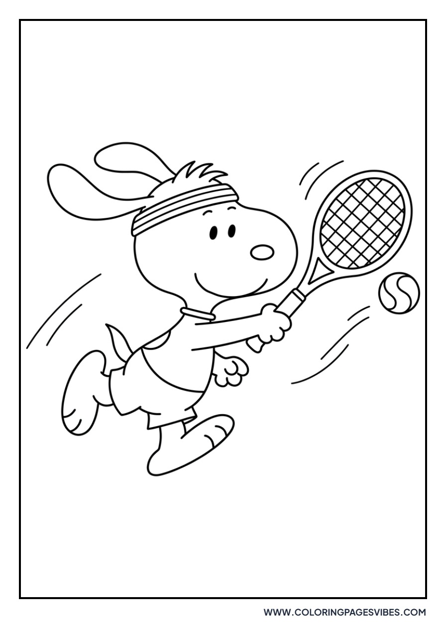 Snoopy Playing Tennis