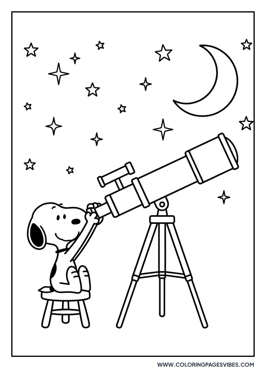Snoopy with Telescope