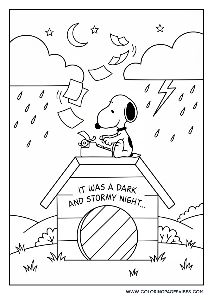 Snoopy Writing at Typewriter