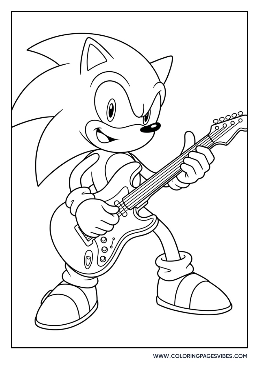 Sonic Playing Guitar