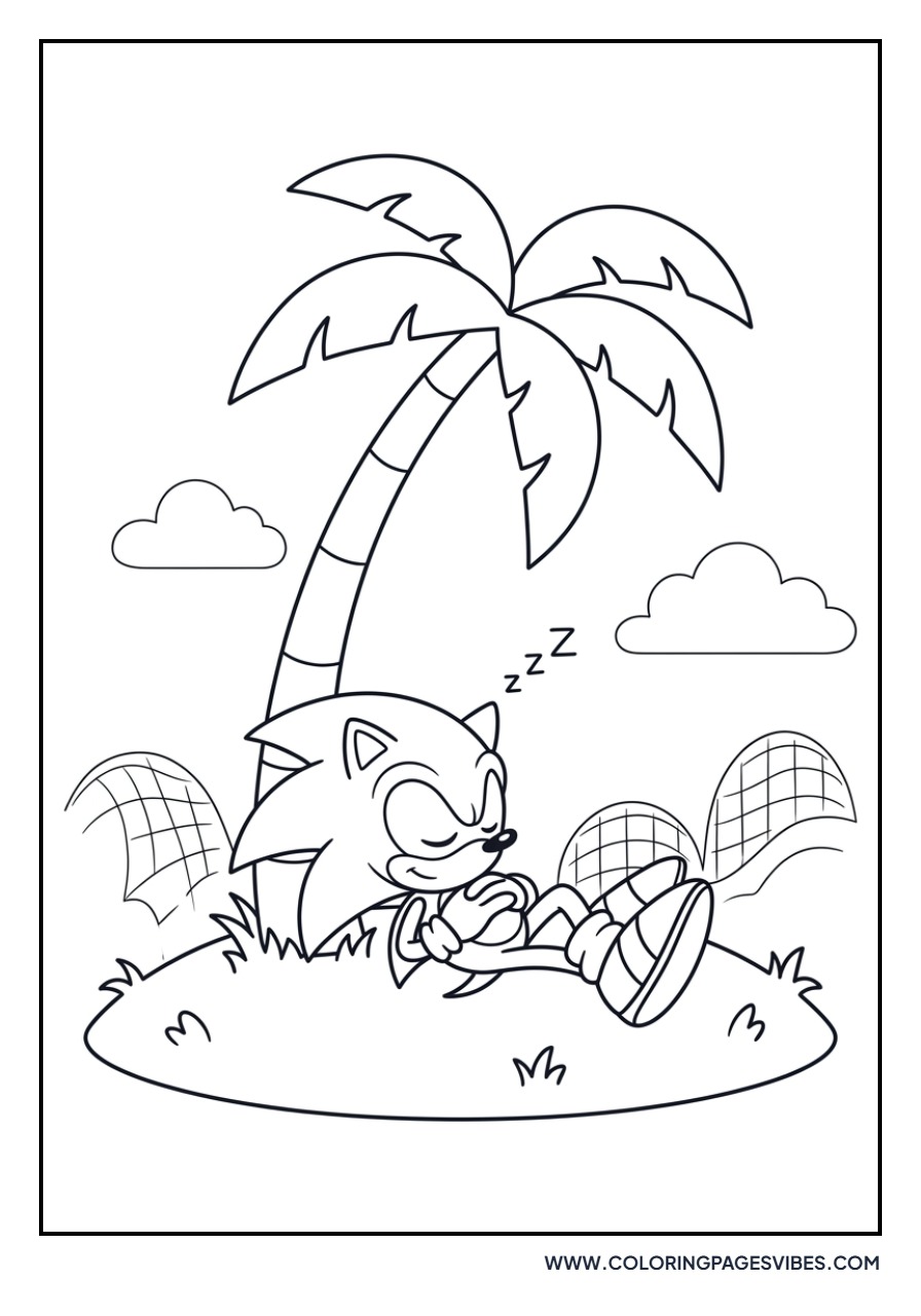 Sonic Sleeping under Tree