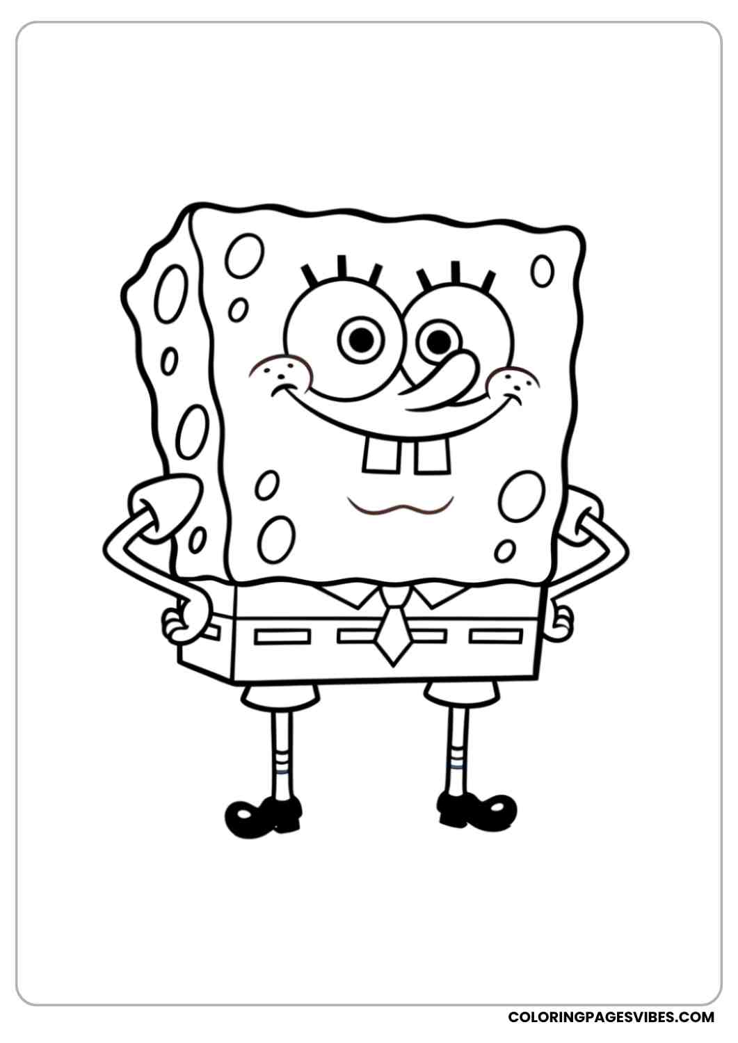 spongebob with hands on hips coloring page