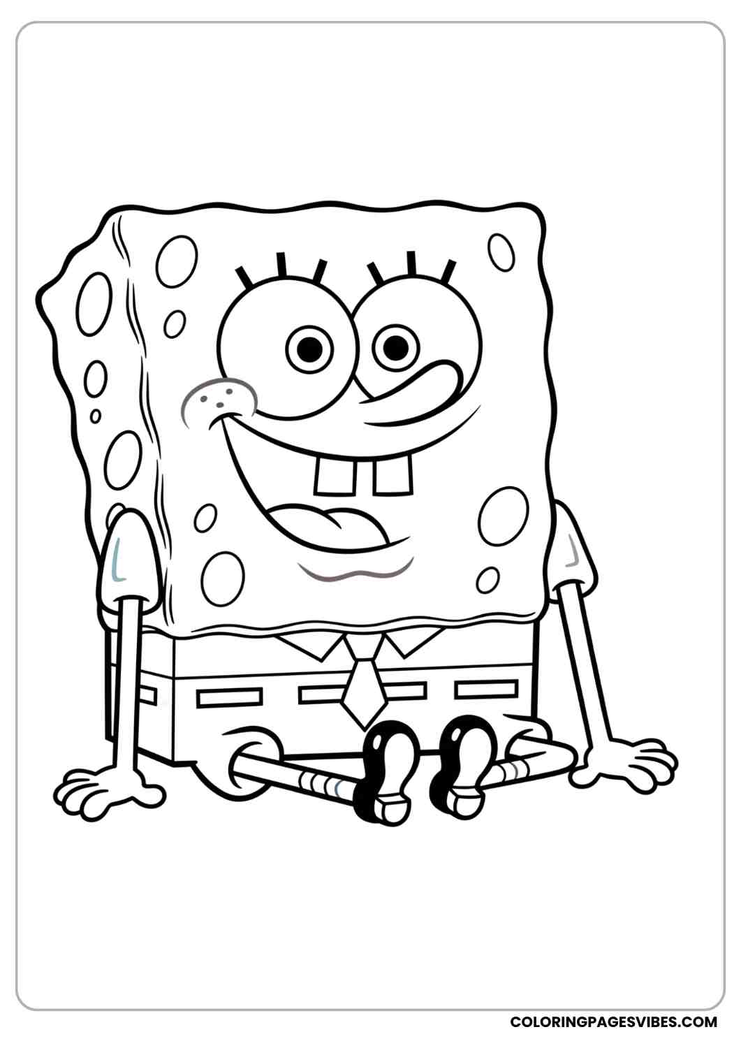 spongebob sitting cross-legged coloring page