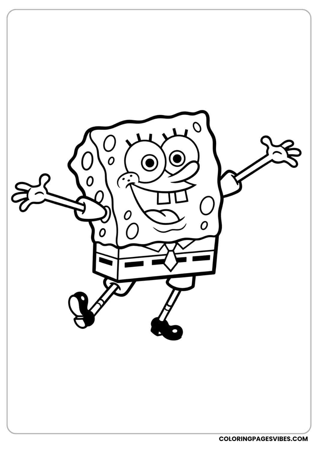 spongebob giving thumbs up coloring page