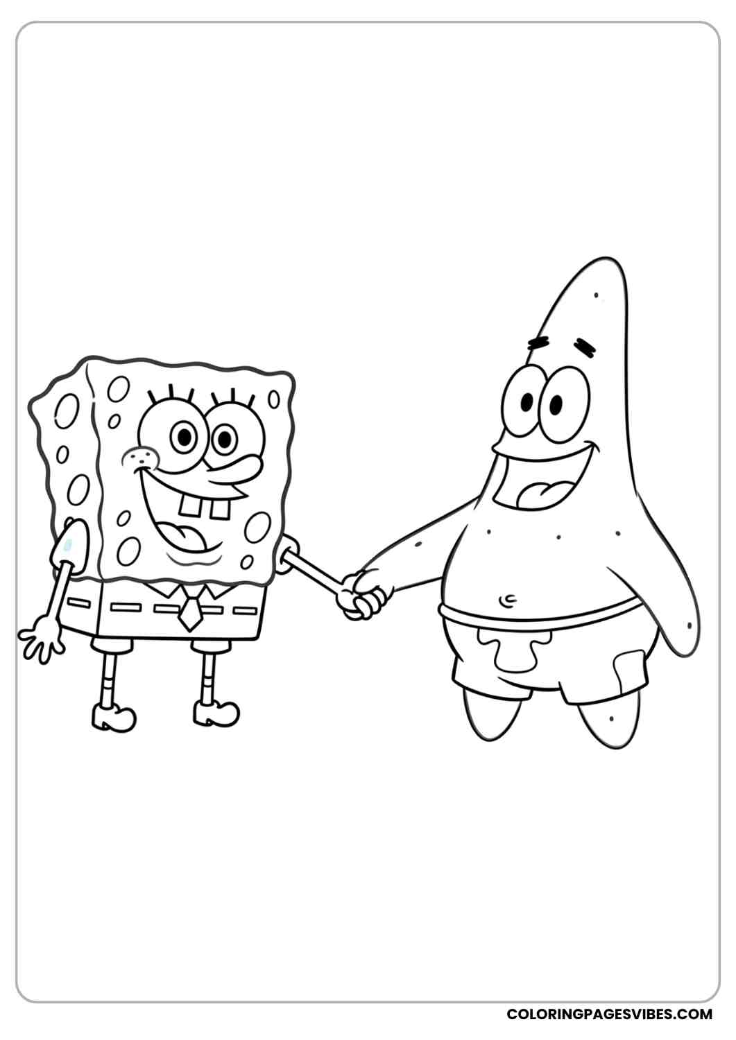 spongebob lying on belly coloring page