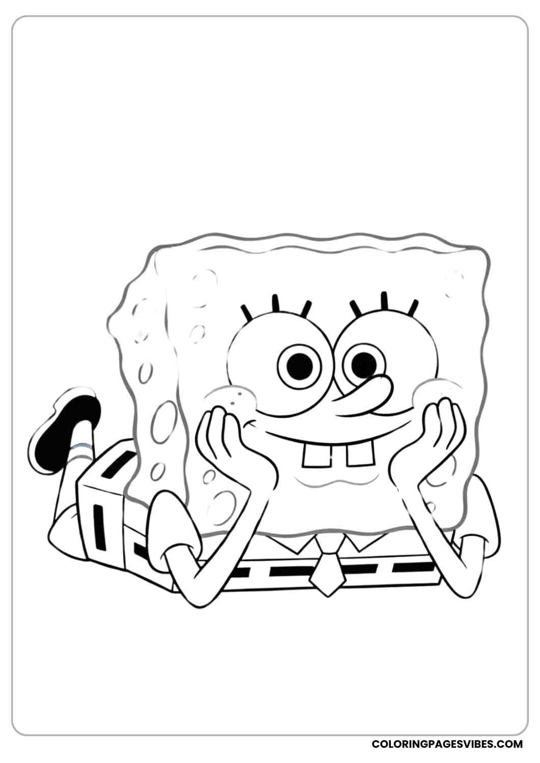spongebob jumping with joy coloring page