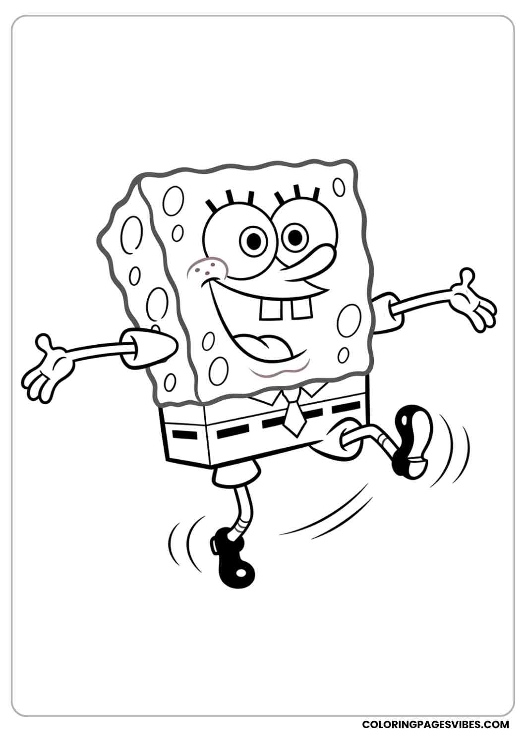 spongebob dancing happily coloring page