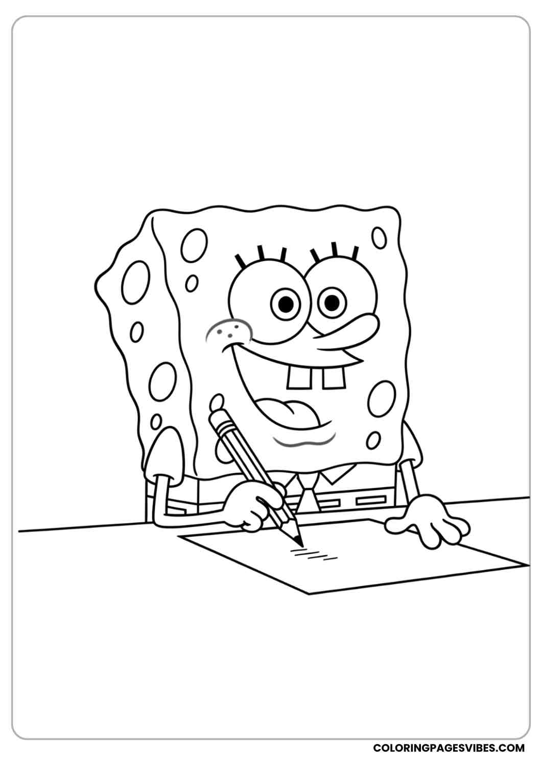 spongebob drawing with pencil coloring page