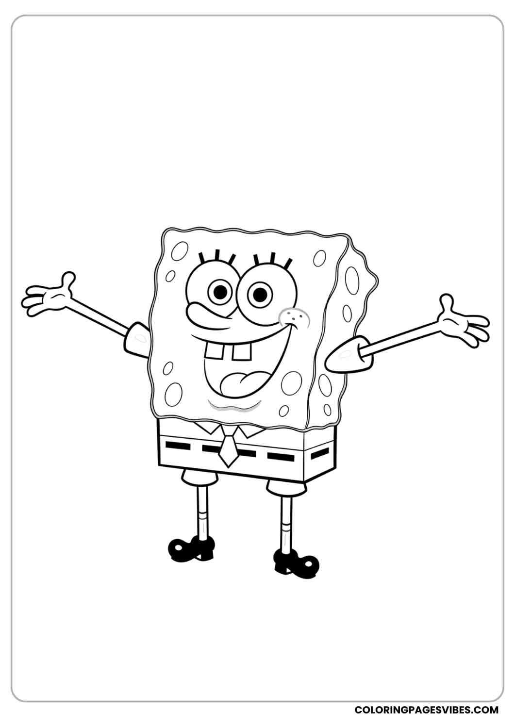 spongebob with arms wide open coloring page