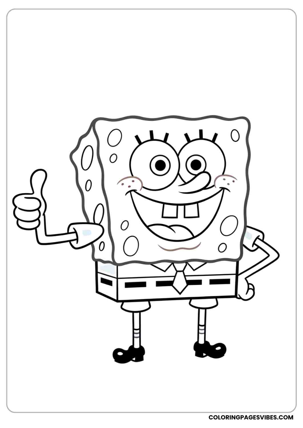spongebob giving thumbs up coloring page