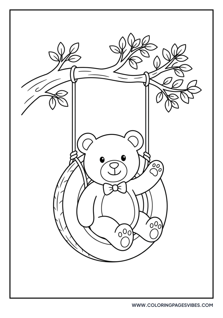 Teddy Bear on a Swing