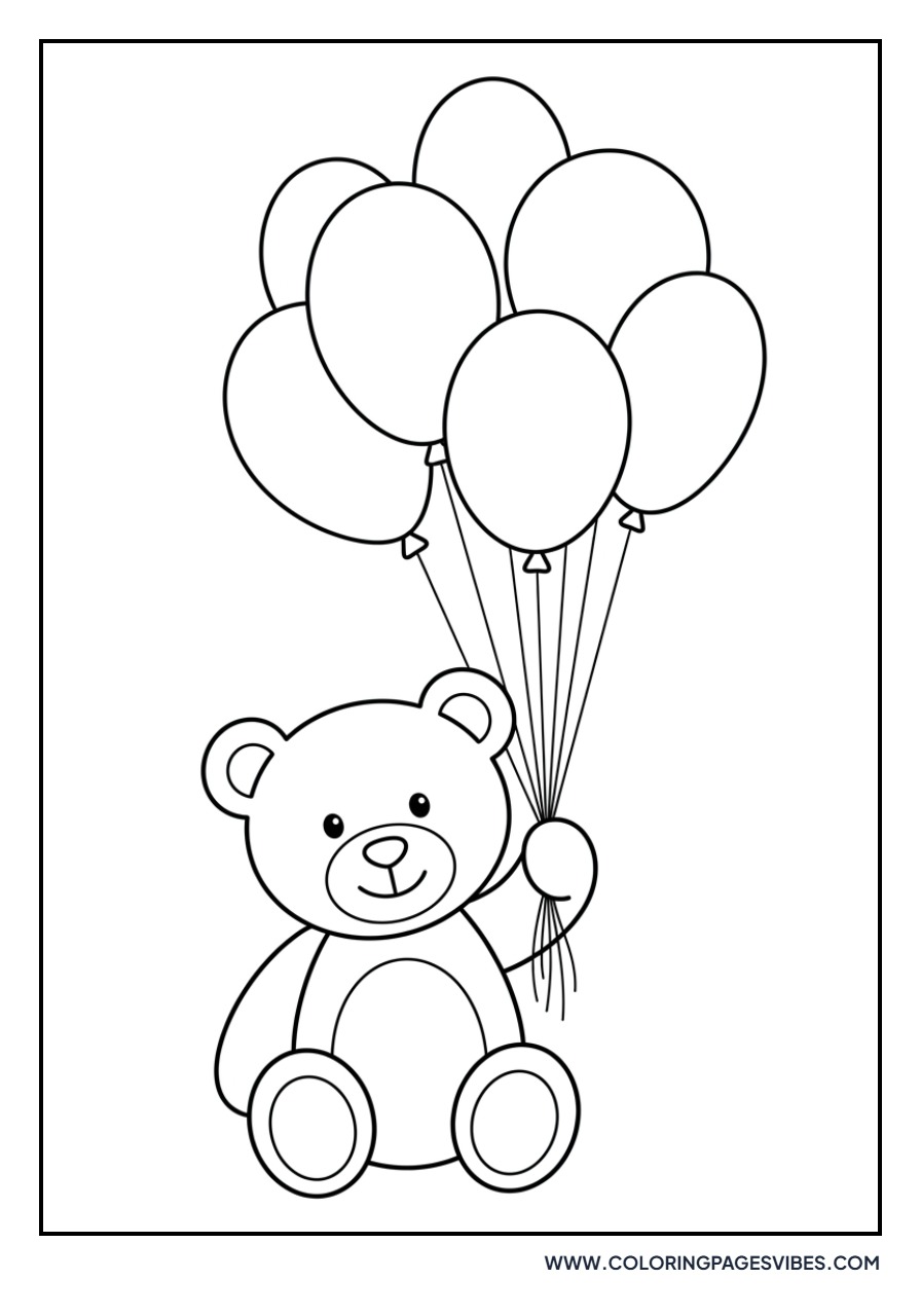 Teddy Bear with Balloons