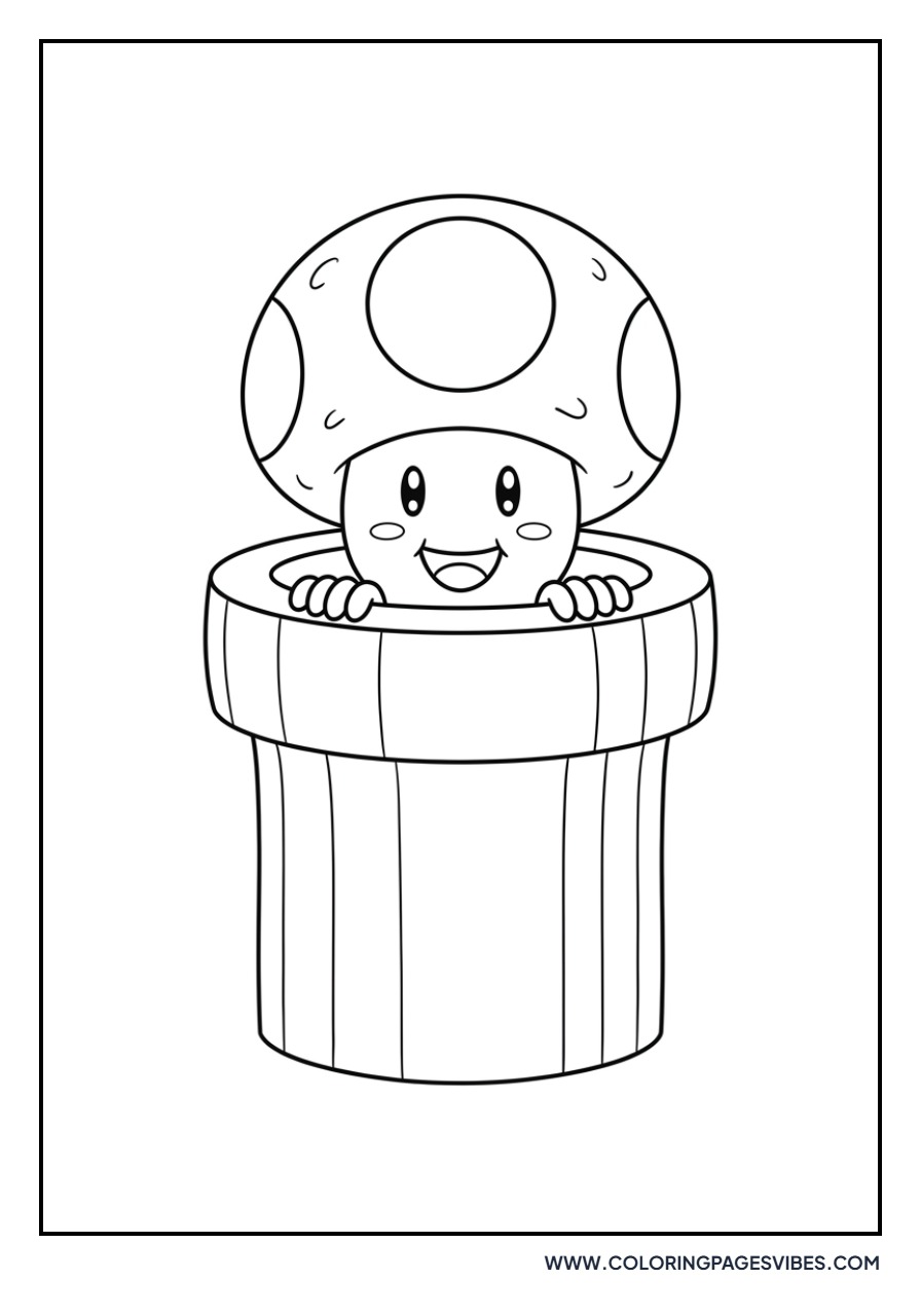 Toad Hiding in a Warp Pipe