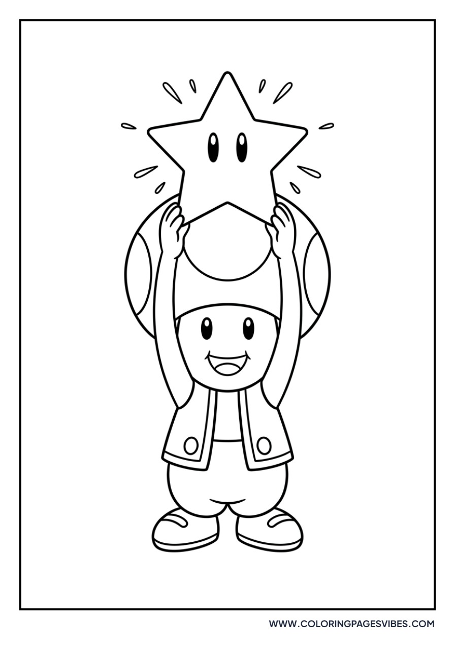 Toad Holding a Gold Star