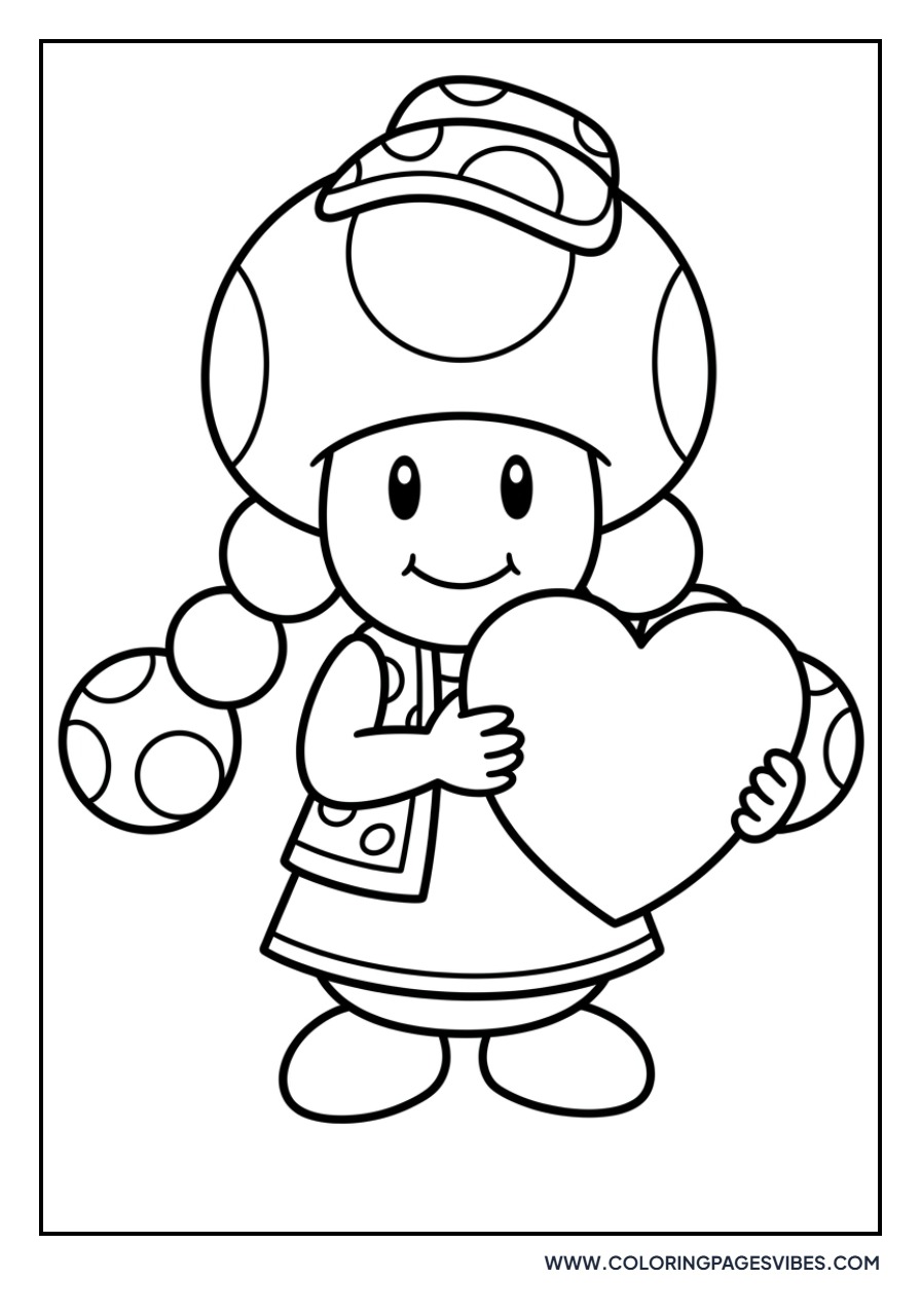Toadette and a Heart