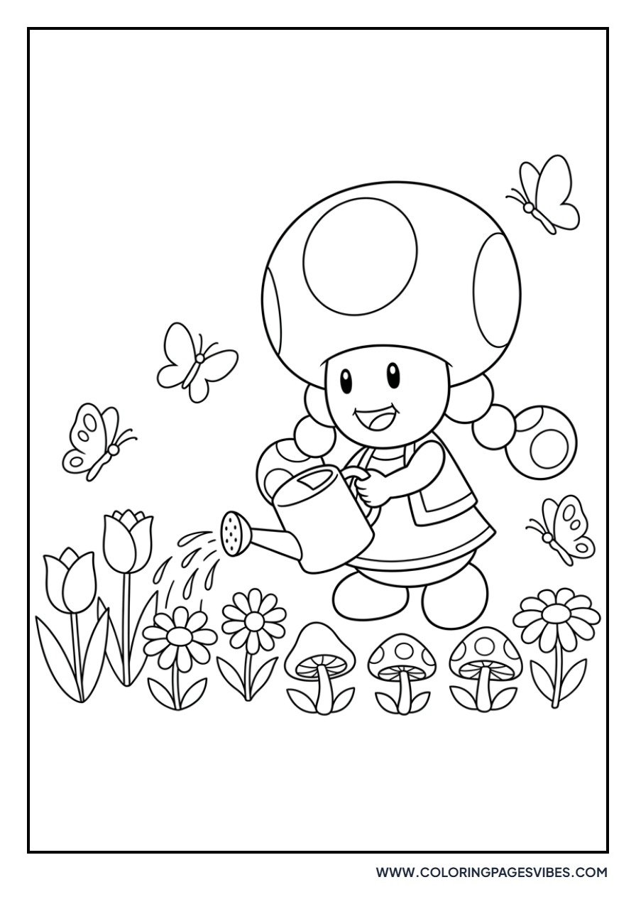 Toadette in a Garden