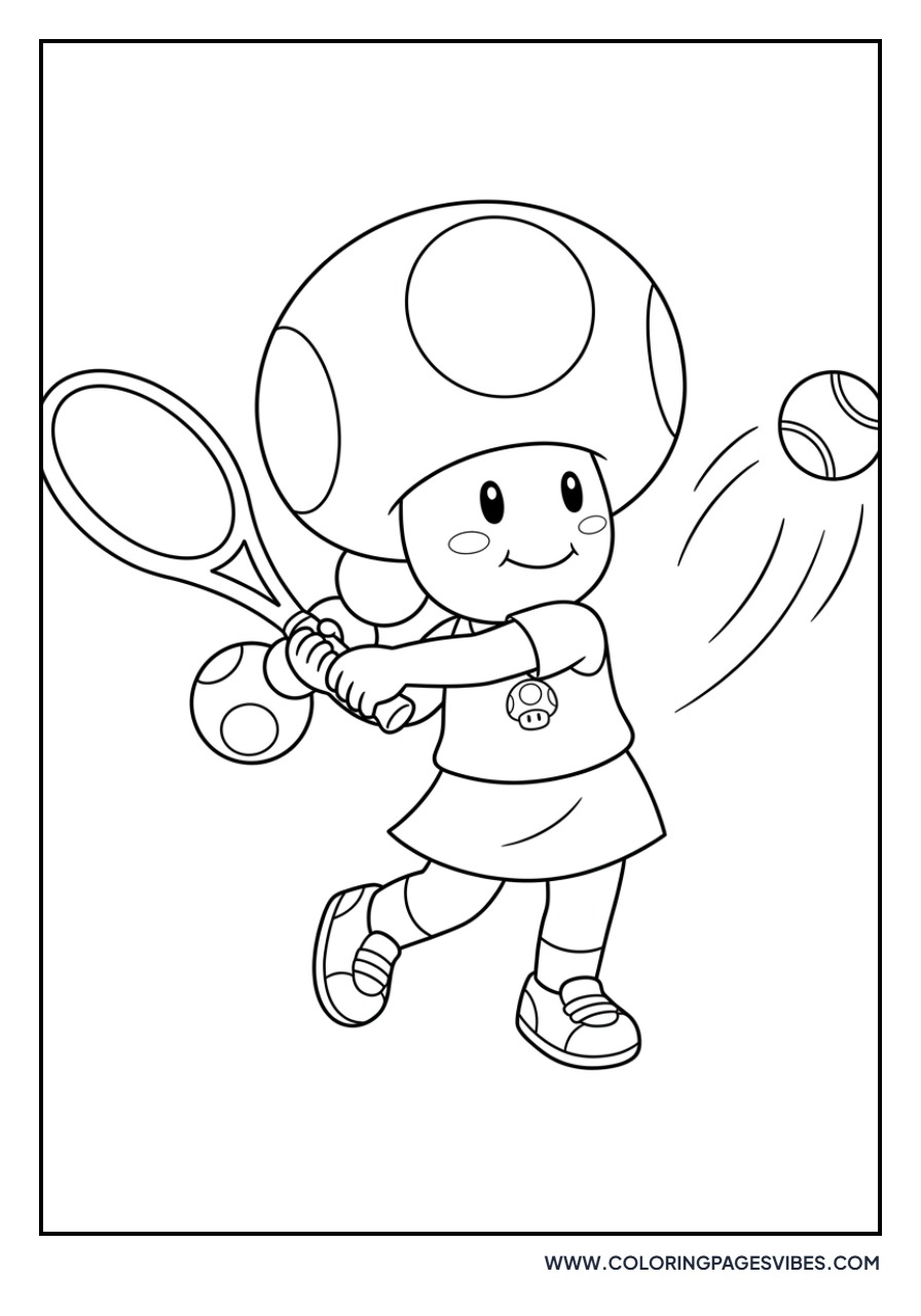 Toadette Playing Tennis