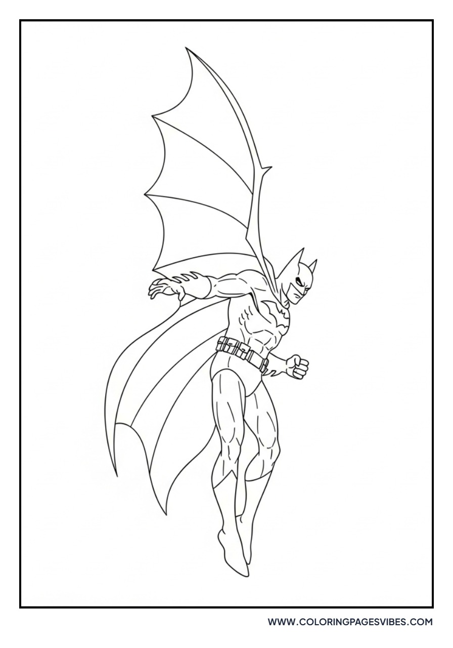 Batman Flying Through Air