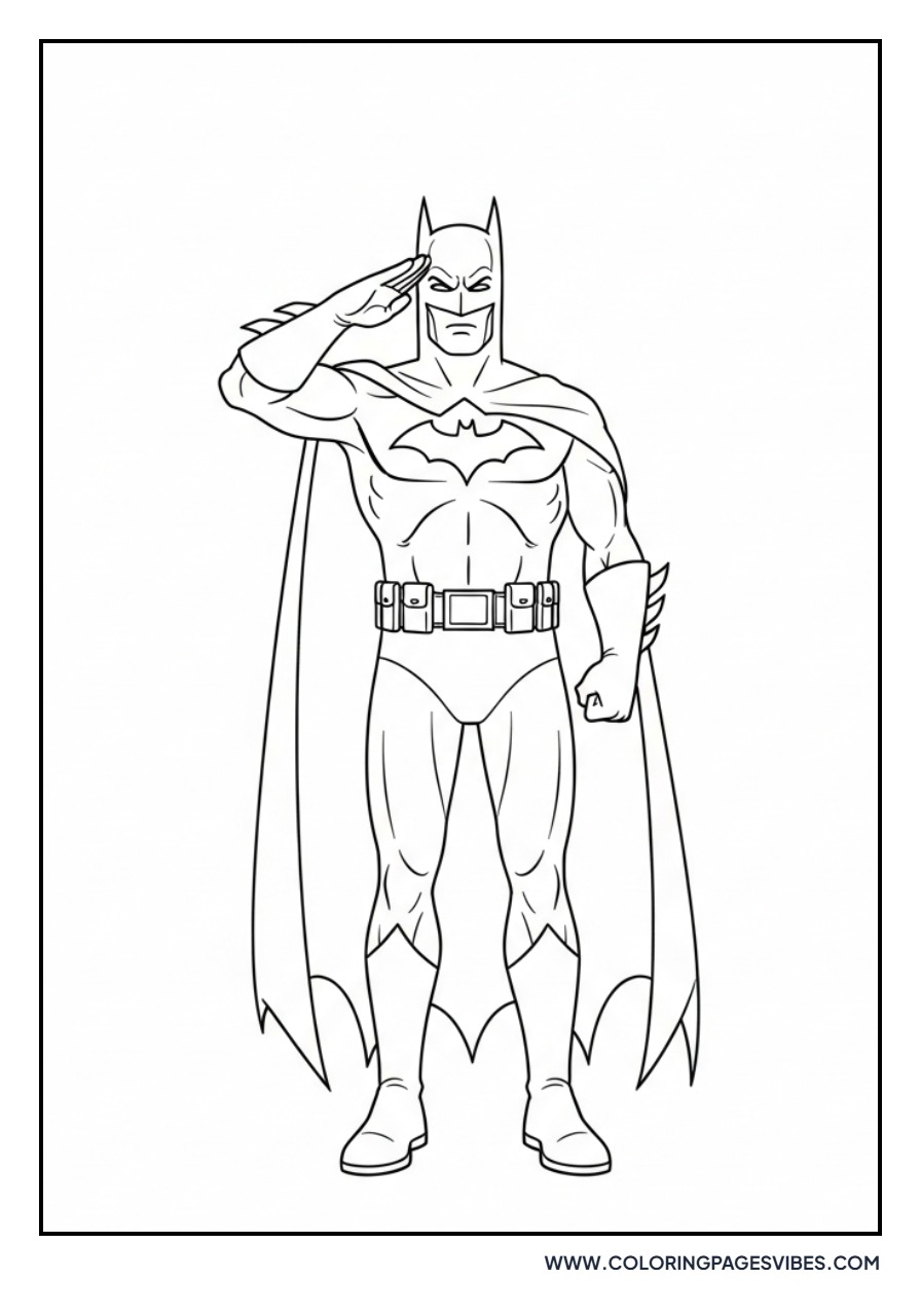 Batman Saluting Heroically