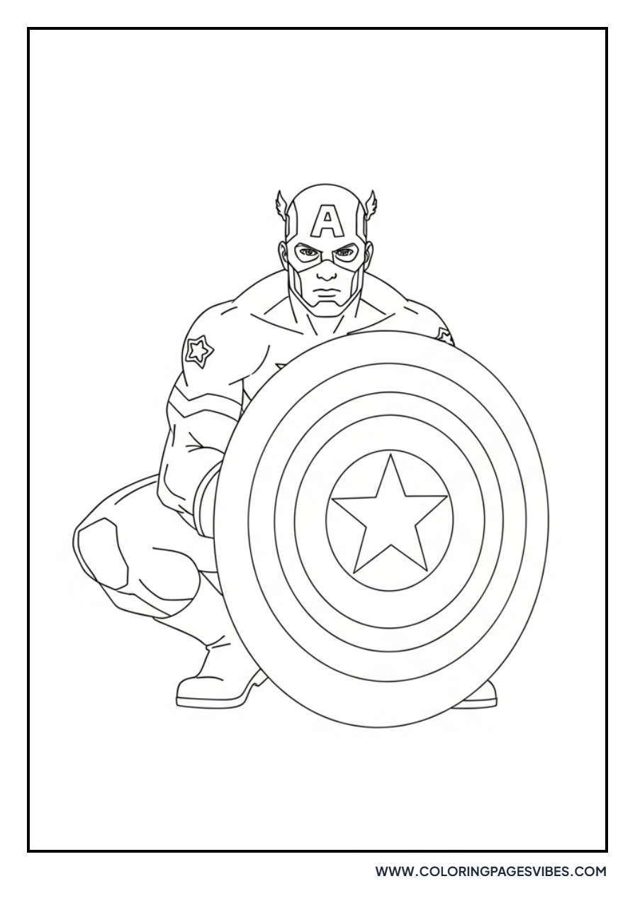 Captain America Crouching