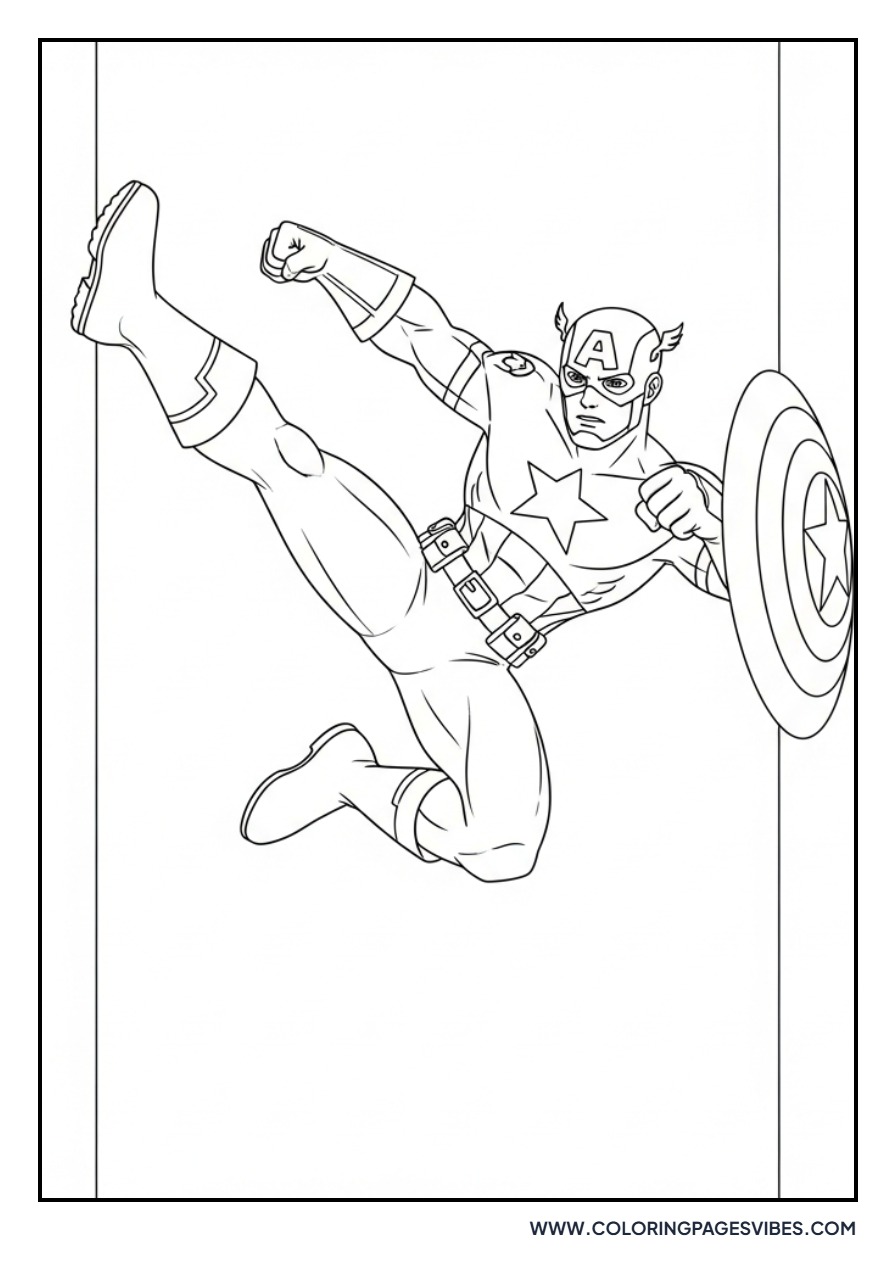 Captain America Flying Kick