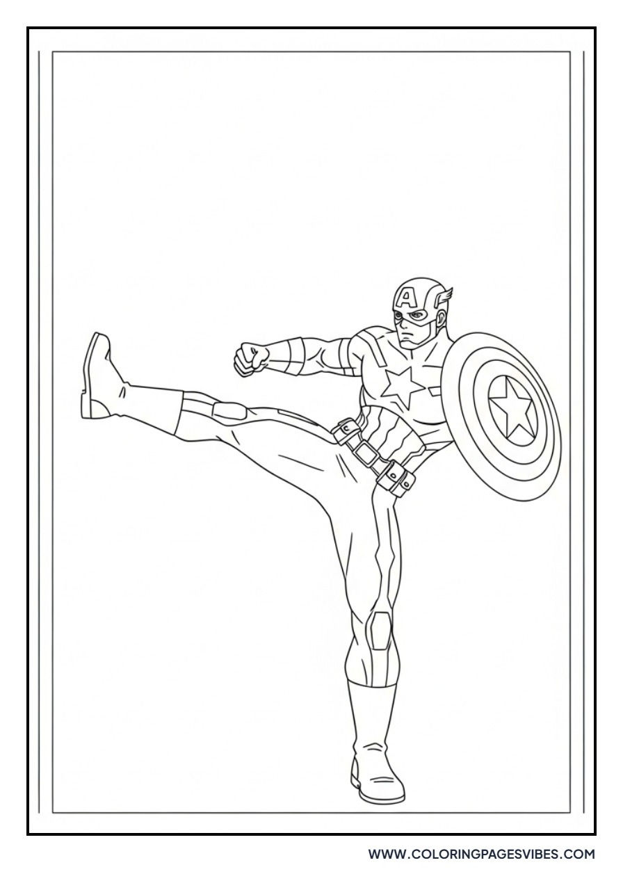 Captain America Kick Pose