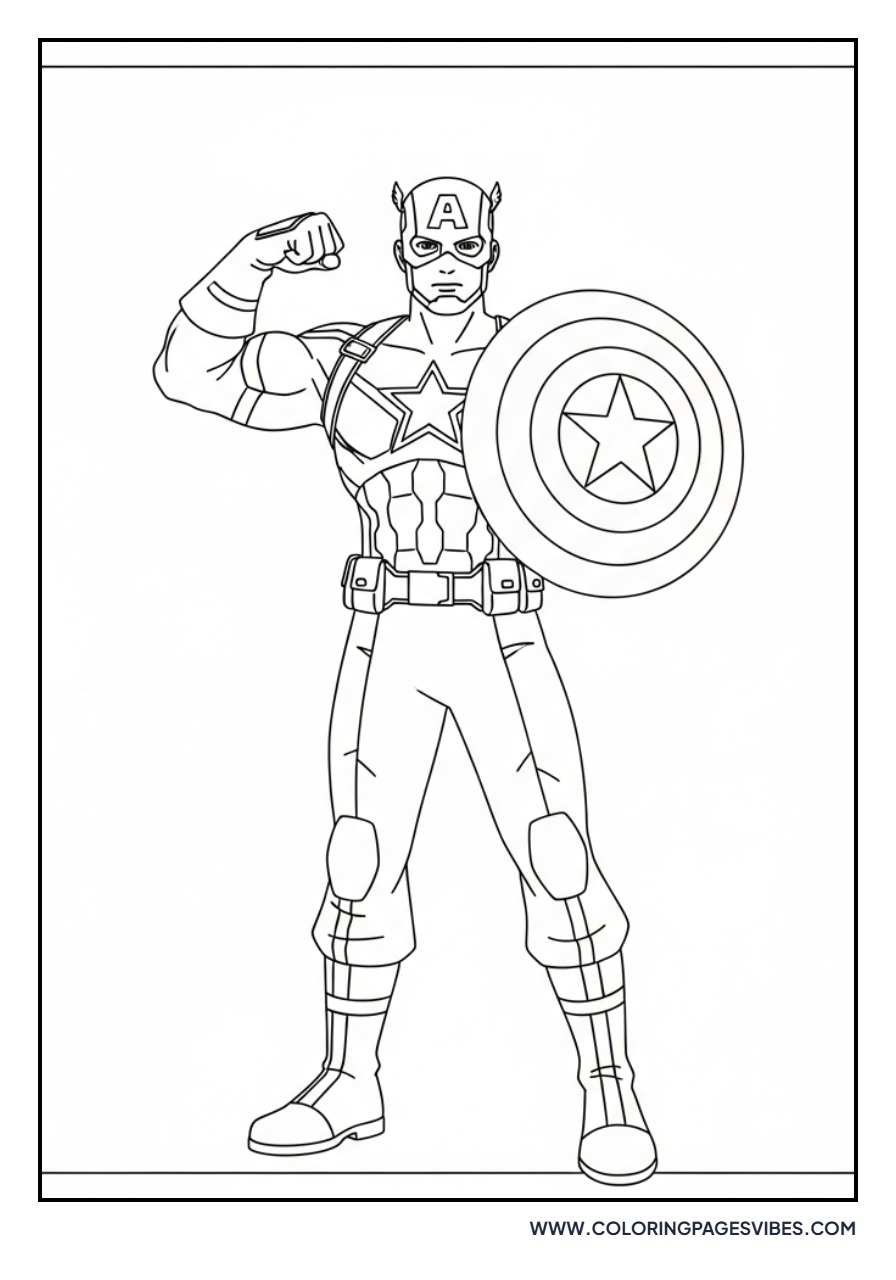 Captain America Muscle Pose
