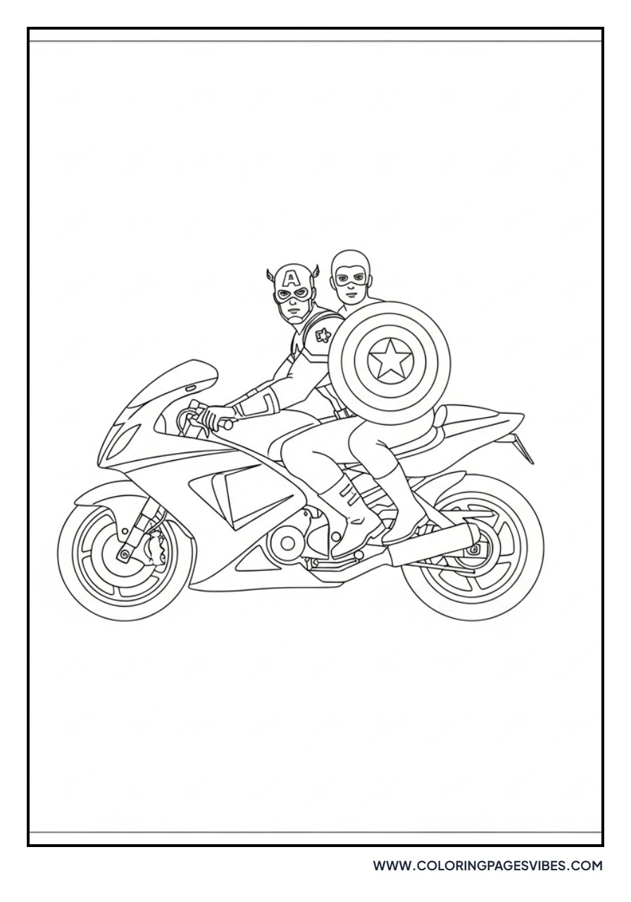 Captain America on Motorcycle