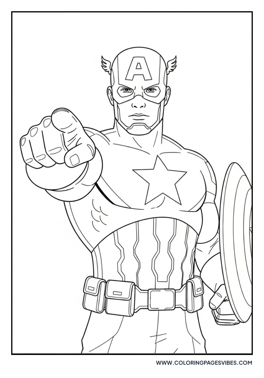 Captain America Pointing Forward