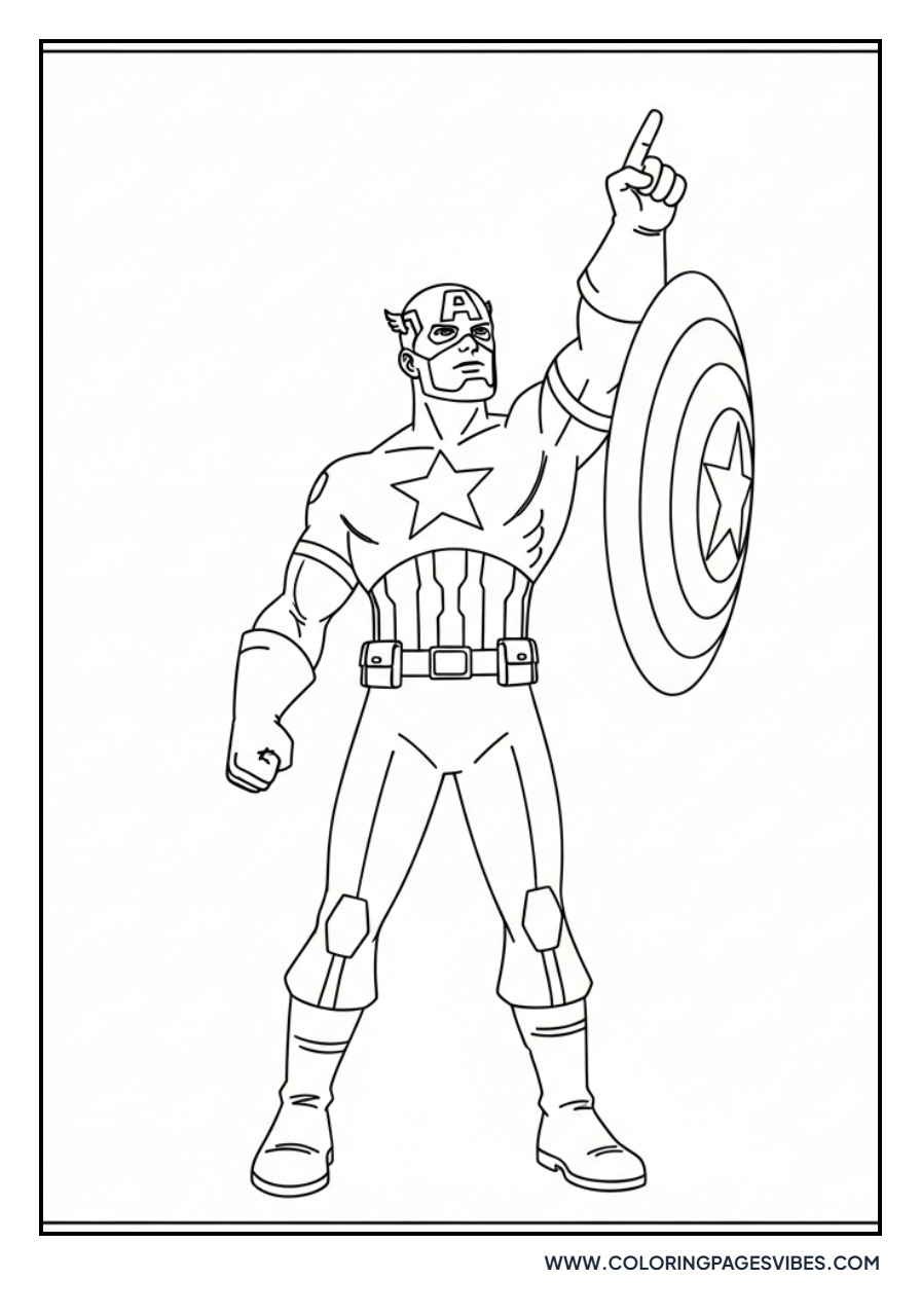 Captain America Pointing Up