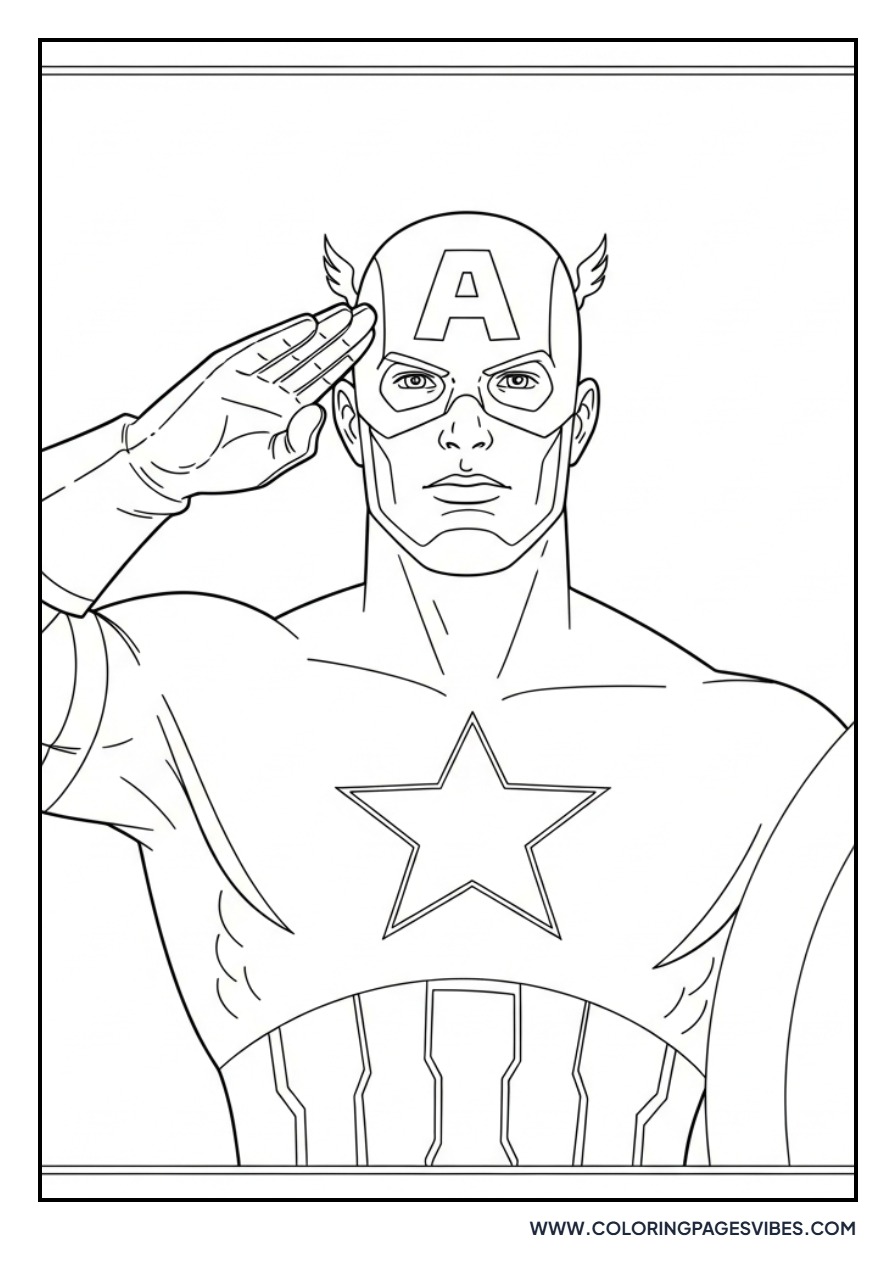 Captain America Saluting