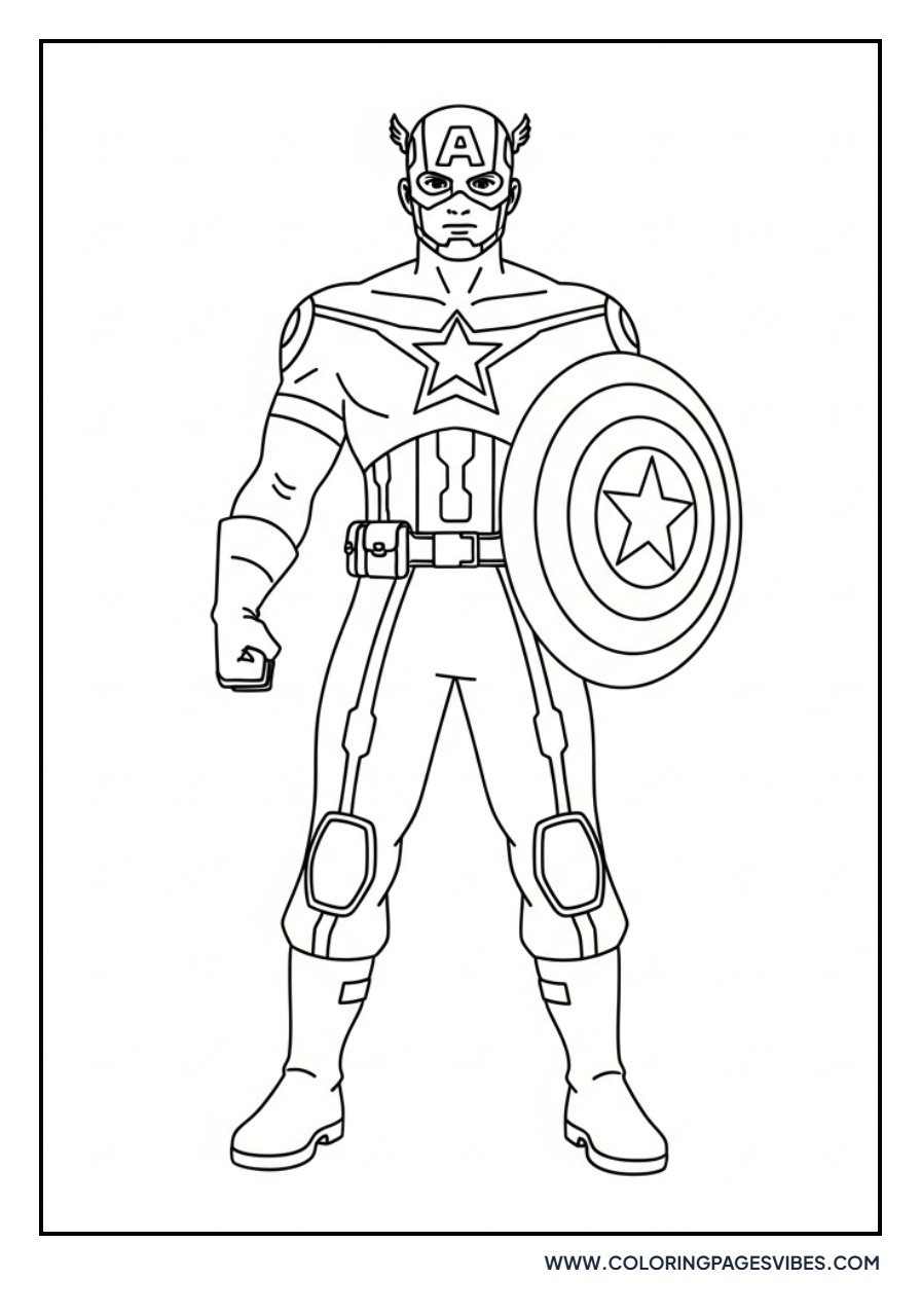 Captain America Standing Heroic