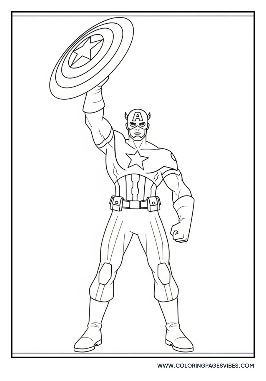 Captain America Standing Shield Up