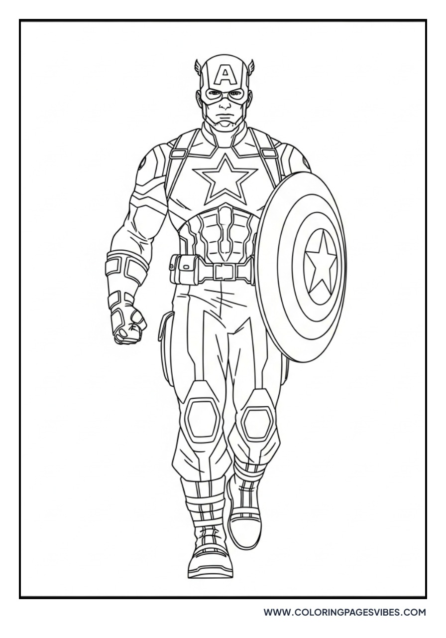 Captain America Walking Forward