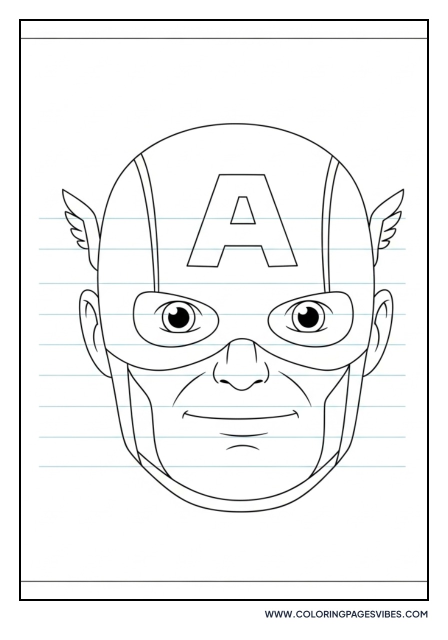 Cartoon Captain America Face
