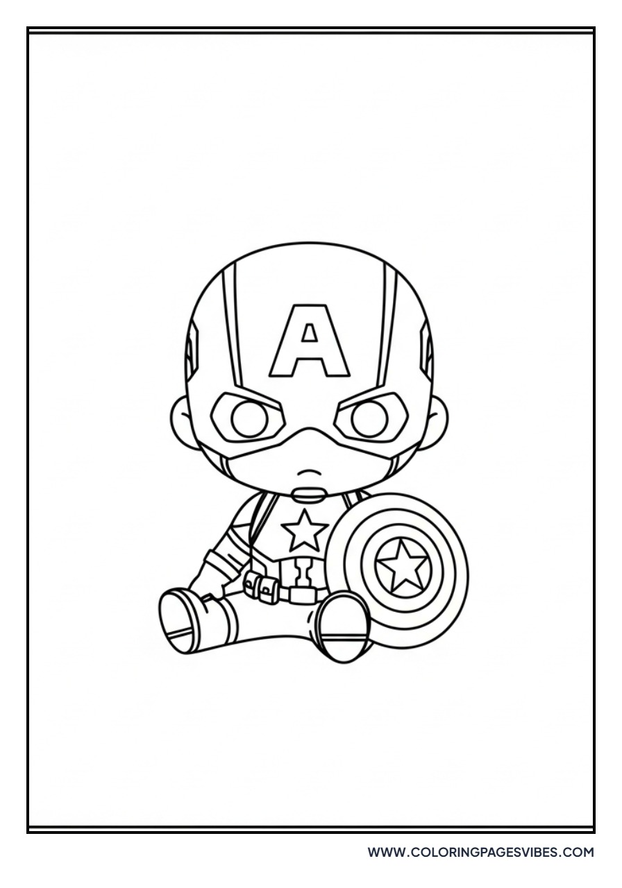 Chibi Captain America Sitting