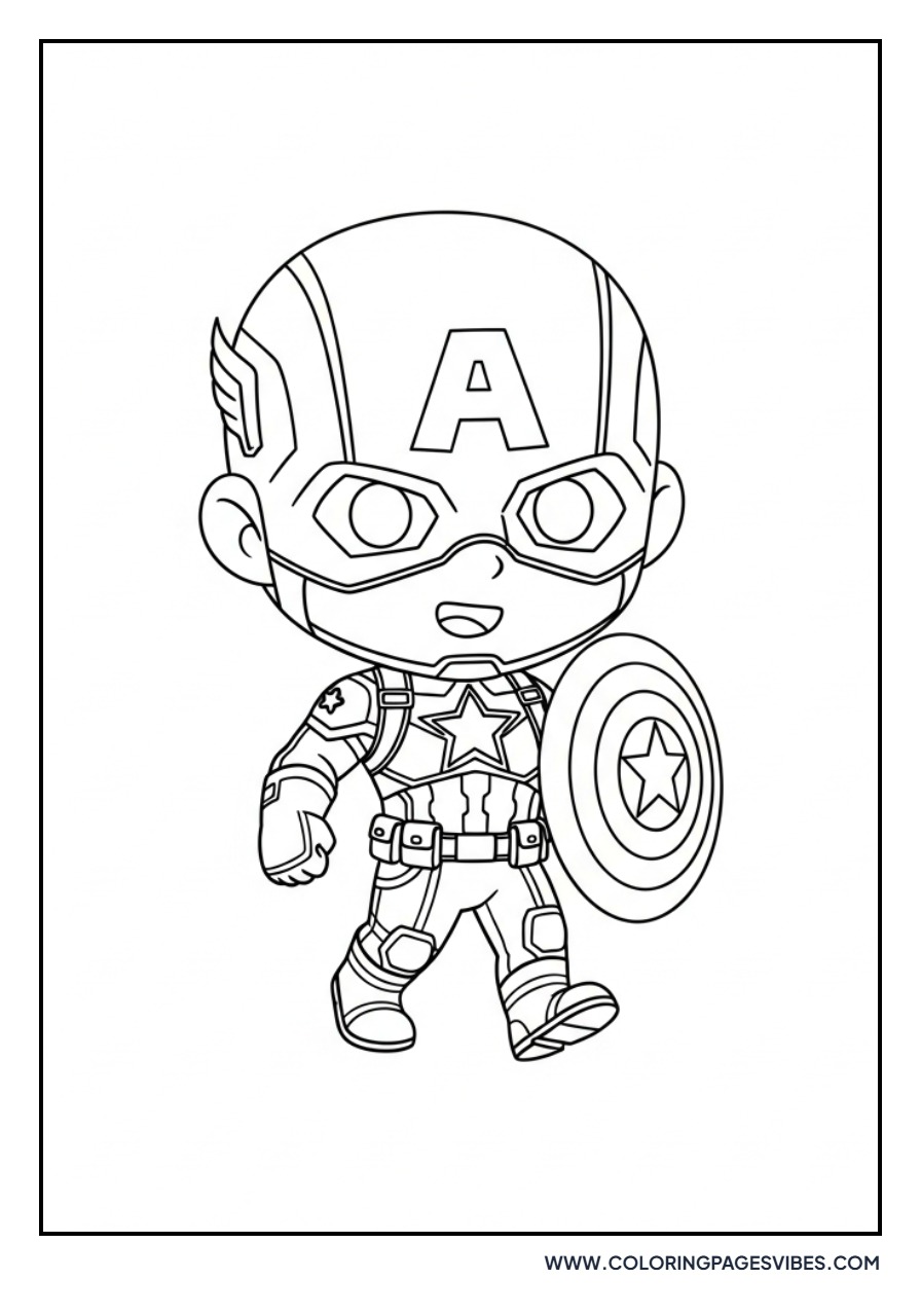 Chibi Captain America Walking