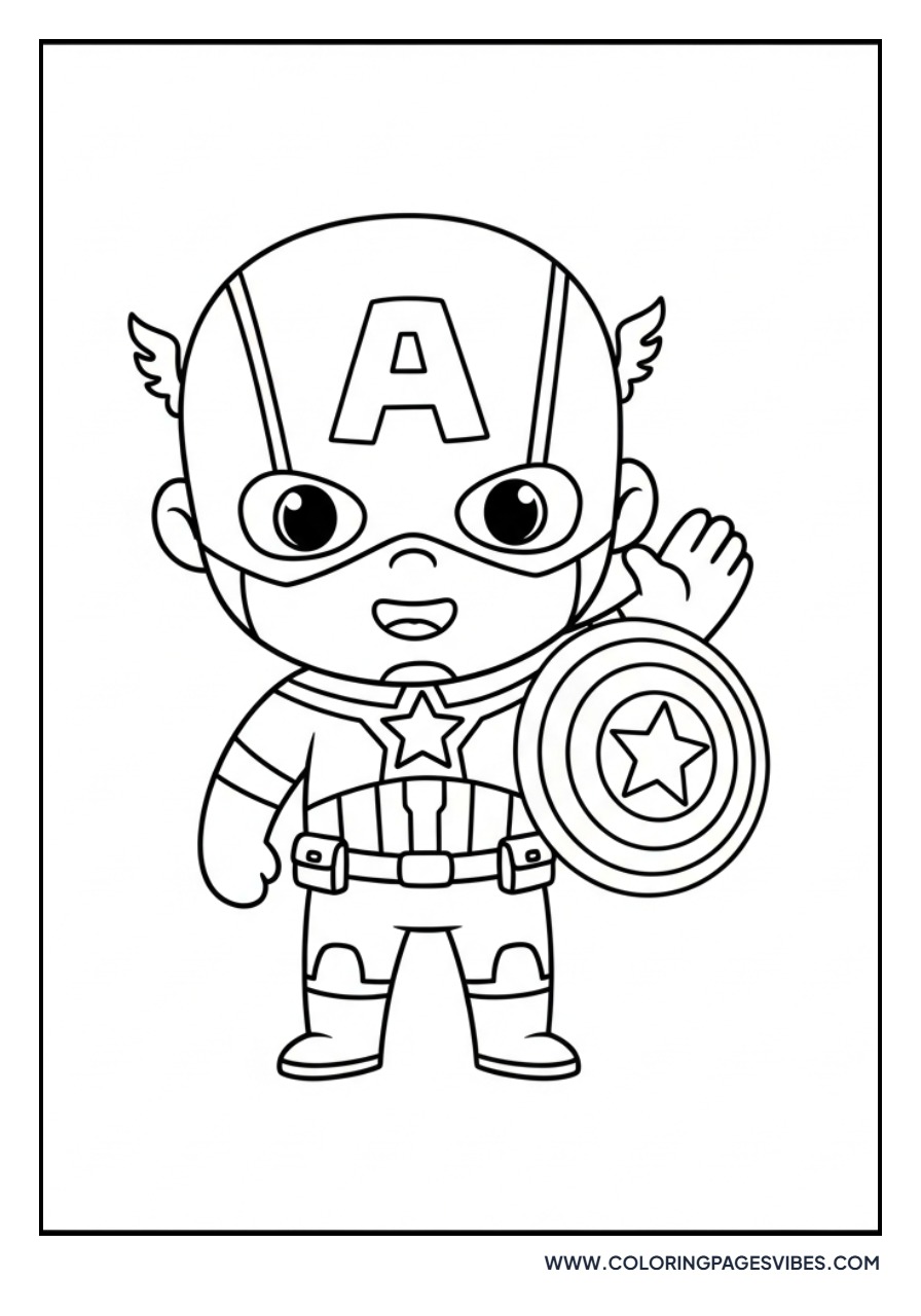 Mini Captain America Waving