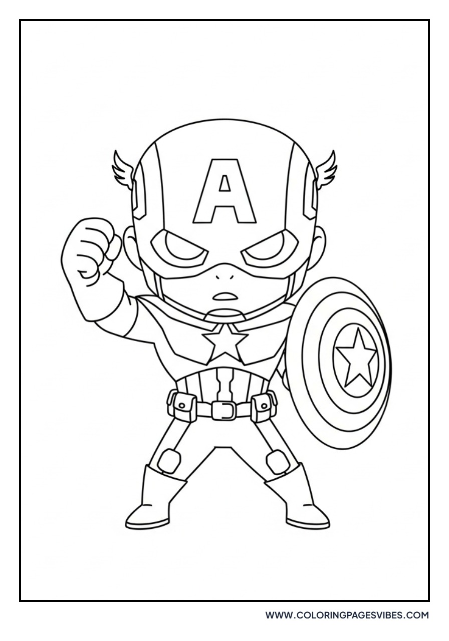 Small Chibi Captain America Pose