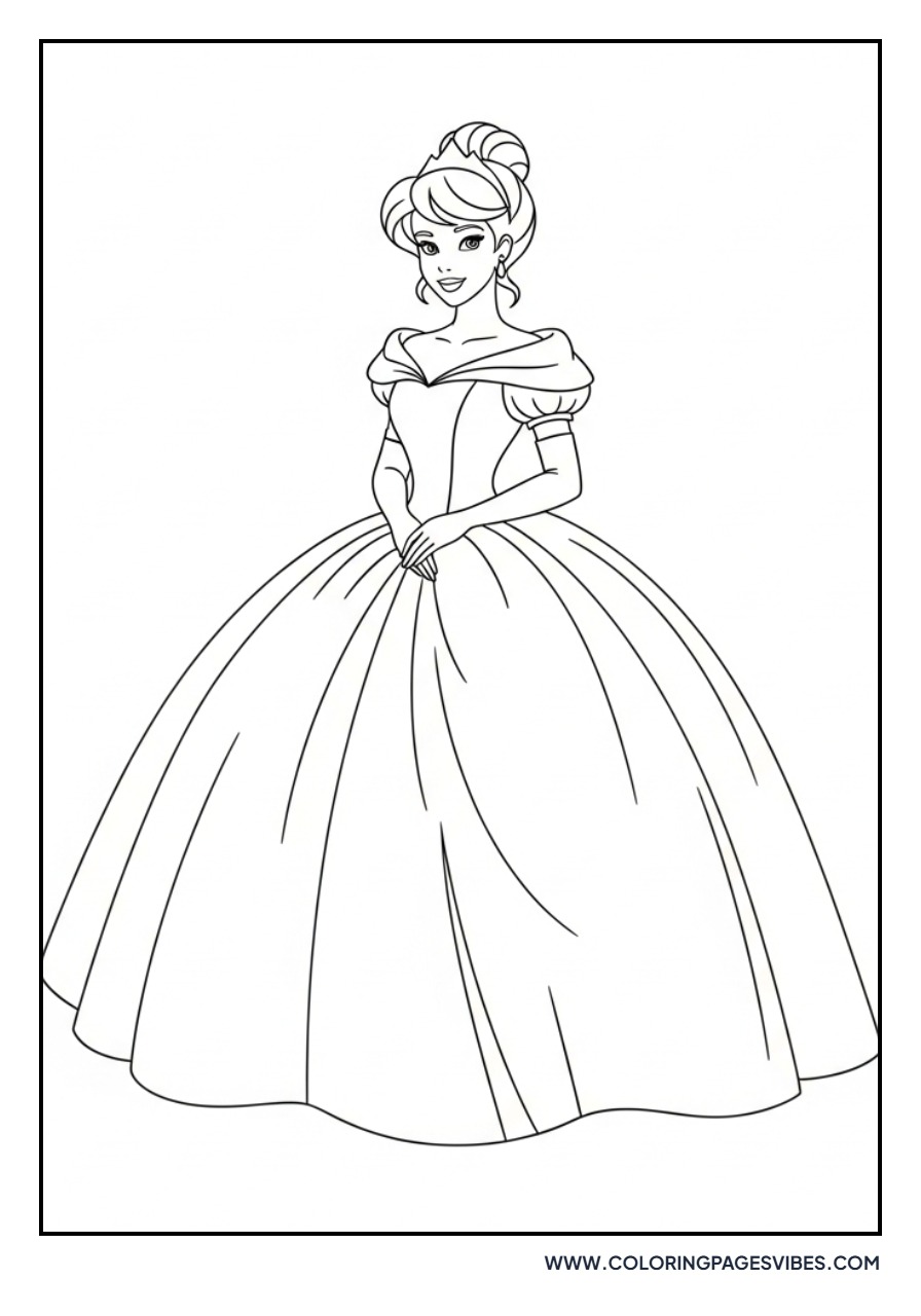 Cute Princess in Ballgown