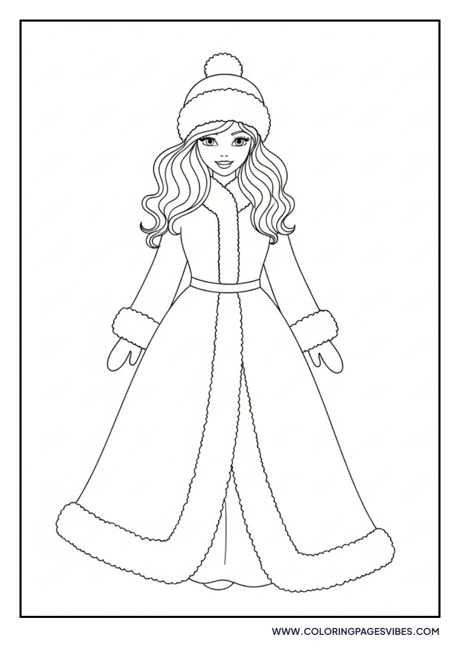 Cute Princess in Winter Coat