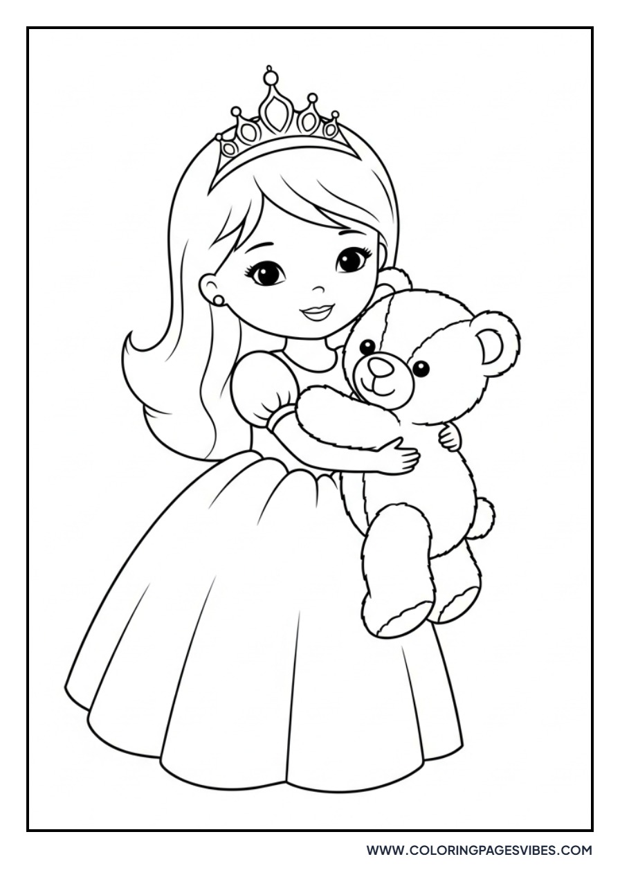 Little Princess with Teddy Bear