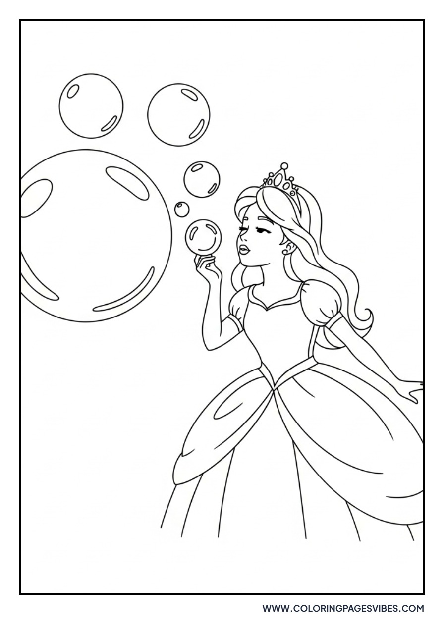 Princess Blowing Bubbles