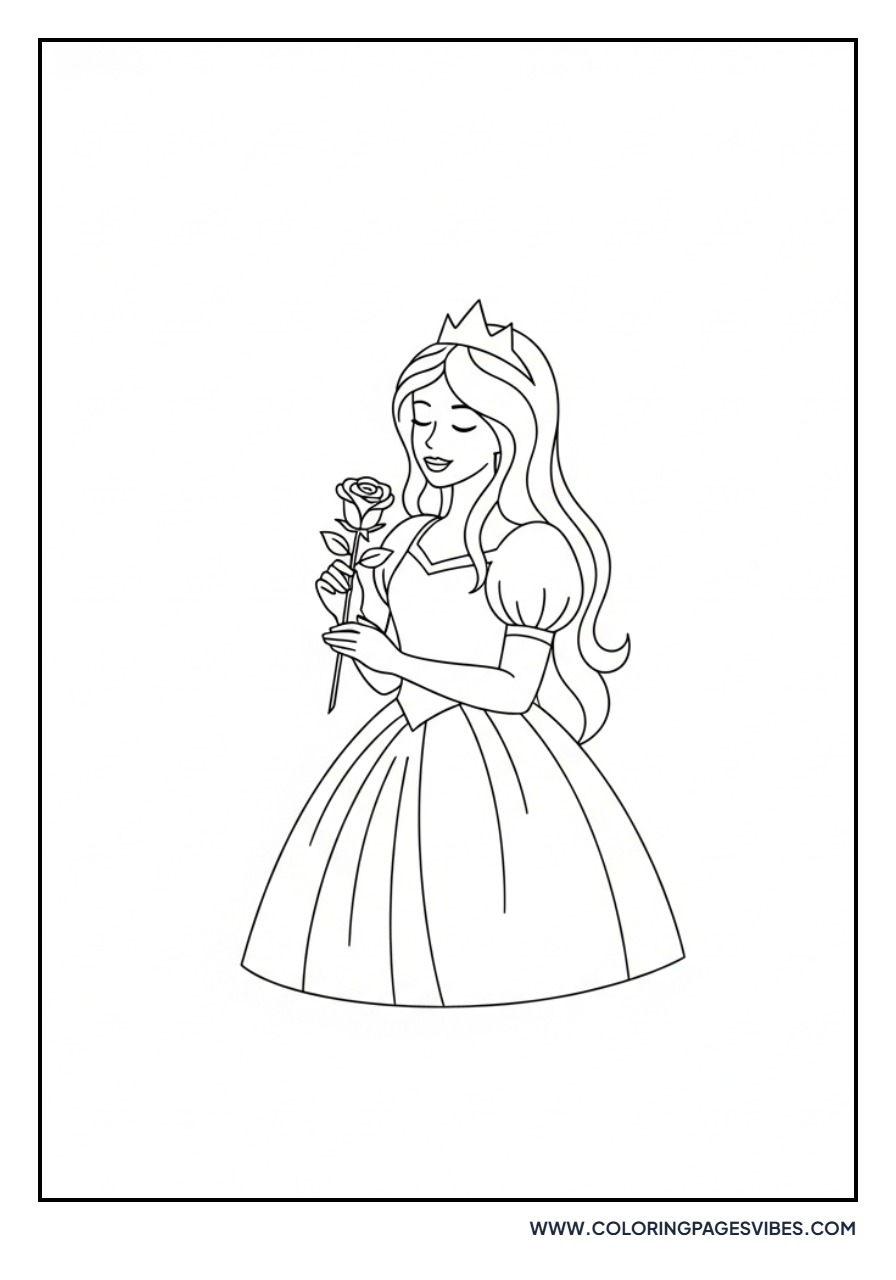 Princess Holding a Rose