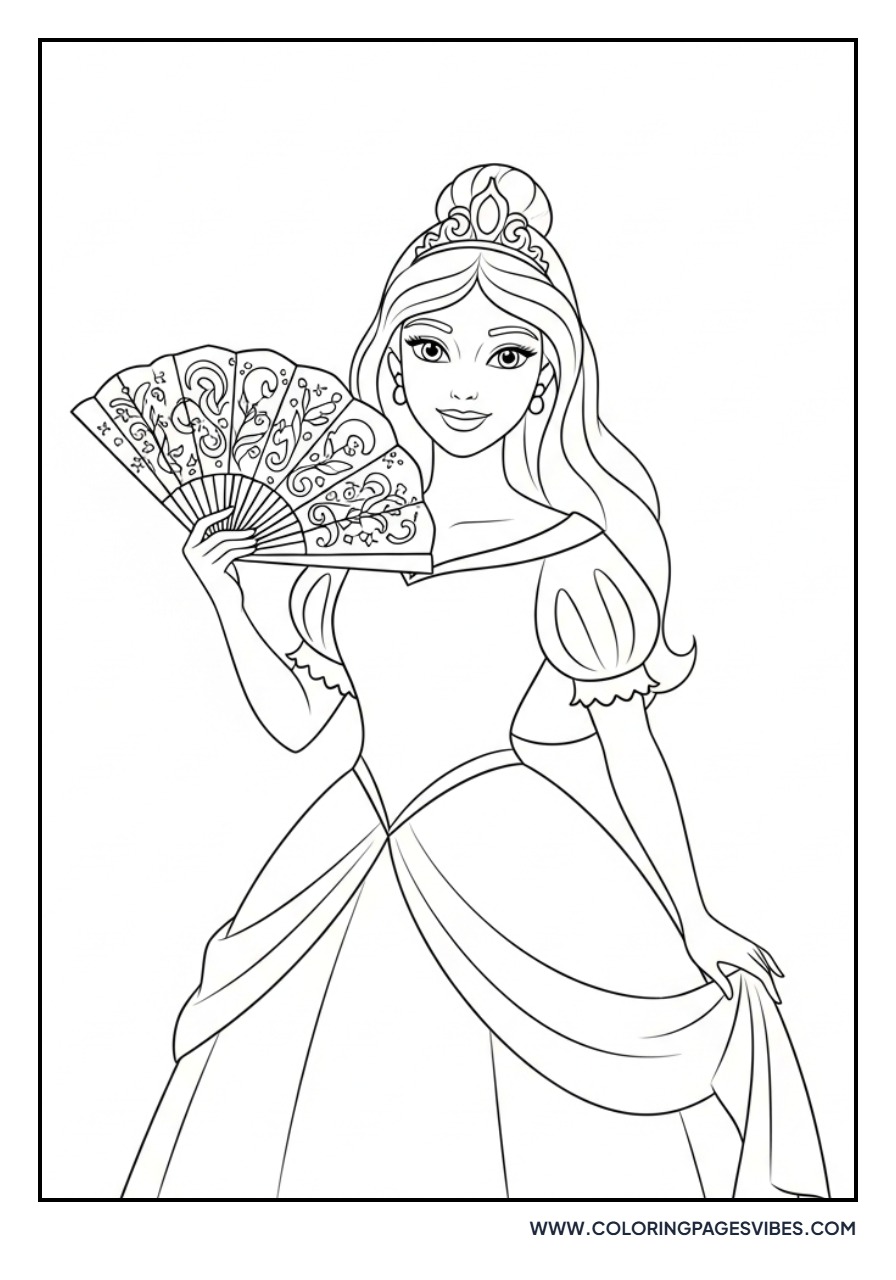 Princess with a Hand Fan