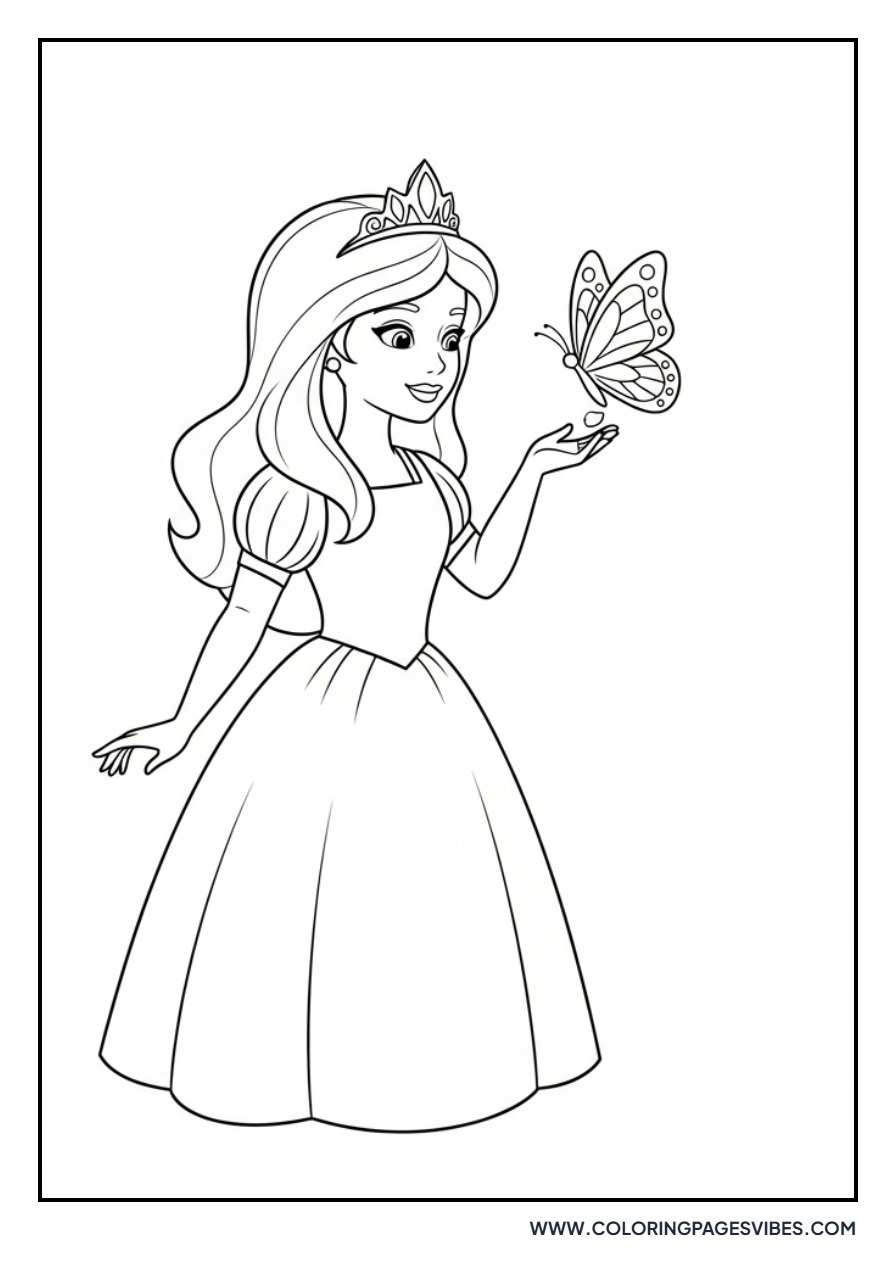 Princess with Butterfly Friend